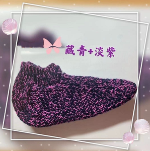 冬季成人男式爸爸学生保暖毛绒纯手工编织男式毛线袜套鞋套地板袜