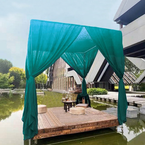 户外凉亭防水装饰纱幔遮光防蚊泡池遮挡隐私纱帘中式东南亚风纱帐