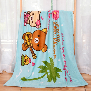 纯棉可爱卡通浴巾 儿童 午睡毯轻松熊 成人洗澡大毛巾 120*85cm