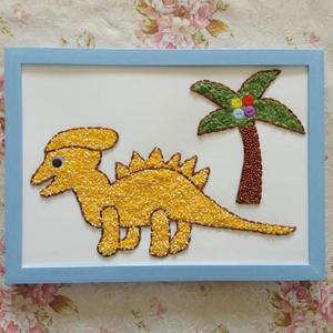 益智儿童手工玩具创意五谷豆子黏贴画幼儿园手工材料包新颖恐龙a4