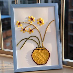 幼儿手工材料包 五谷杂粮黏贴画种子画 diy创意新奇贴画 简易花瓶