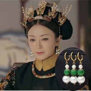 延禧攻略同款耳环魏璎珞富察皇后同款复古清朝古装耳夹无需耳洞