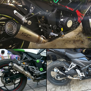 摩托车改装街车雅马哈川崎/忍者斜口sc大排量炸街排气管通用