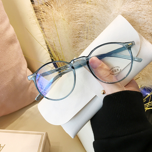 圆蓝框眼镜