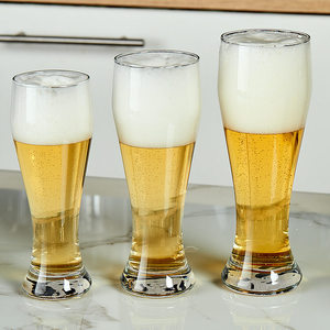 进口玻璃喝啤酒的杯子创意欧式小麦德国啤酒杯500ml个性大扎啤杯