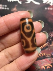 西藏天珠正品保真龟甲六眼天珠红肉橘皮眼长46mm