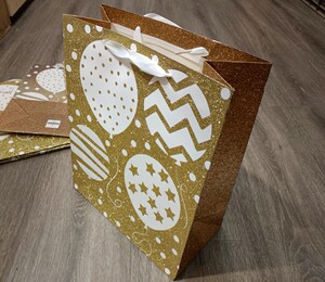 订单尾款撒粉金色气球节日礼品袋圣诞生日回礼包装袋一组10个