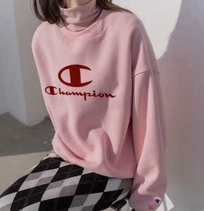 韩国免税代购champion冠军女卫衣秋冬加厚加绒设计感宽松休闲上衣