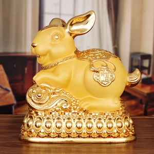 招财生肖金兔存钱罐摆件客厅可爱创意储钱罐本命年兔年吉祥物礼品