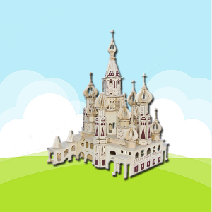 椴木3d立体拼图 俄罗斯古堡 创意儿童玩具益智木质圣彼得堡