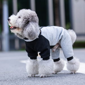 狗狗纯棉四脚衣服秋装泰迪比熊中小型犬薄款春秋冬季宠物保暖卫衣