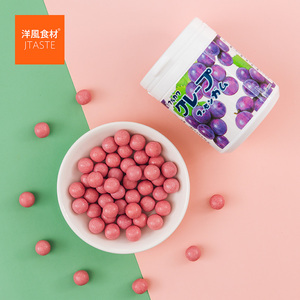 日本原装进口 丸川 葡萄味口香糖130g 休闲果味随身罐装糖