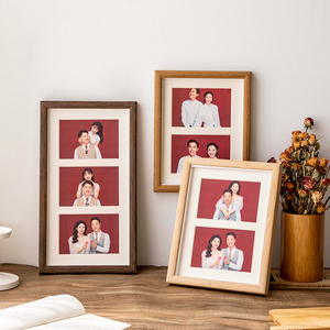 结婚照相框登记三连四联挂墙6寸洗照片做成证件照海马体礼物摆台