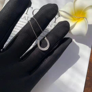 【现货】tiffahy&co蒂芙尼铂金镶钻马蹄项链b521