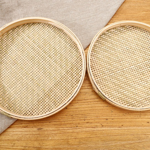 广西竹制品有孔家用绘画竹扁手工编制单个竹篾竹编筛子凉晒圆簸箕