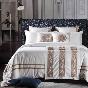 阿玛家纺新中式古典现代简约风白咖色9件套样板间多件套床上用品
