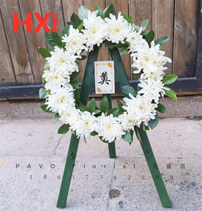 清明节花礼带泥小花圈思念追悼祭奠摆件插菊花鲜花泥模具白事花艺