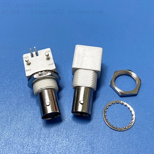 BNC白胶插座 Q9视频信号传输接口 卧式 连接器 PCB焊脚和机壳固定