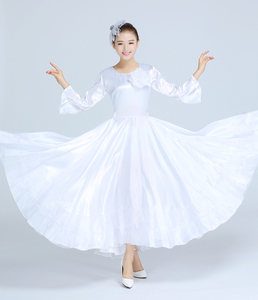 大合唱服装长裙演出服中老年开场舞蹈大摆裙表演服装成人基督教服