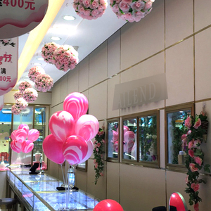 婚礼装饰浪漫汽球场景布置51劳动节手机店柜台布置活动店铺氛围