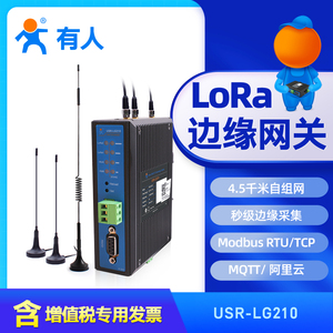 有人lora集中器边缘网关串口远程网络采集4500米数据传输LG210-L