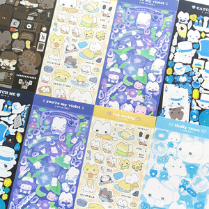 售罄无补薄荷兔韩国angbbang哭泣兔手账手帐贴纸 咕卡贴ins追星