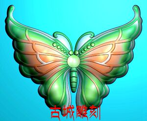精雕图 灰度图(jdp-bmp)雕刻图蝴蝶