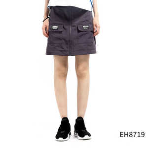 Adidas/阿迪达斯 三叶草 女子双串标A字裙 串标高腰短裙 EH8719