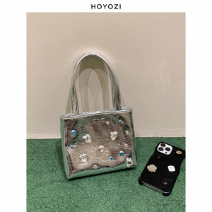 【小优家包包】HOYOZI原创真皮水钻包包女新款2024斜挎手机托特包