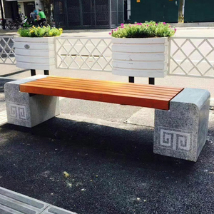 学校石座凳长条石凳防腐木石座椅花岗岩长椅公园长凳户外休闲座椅