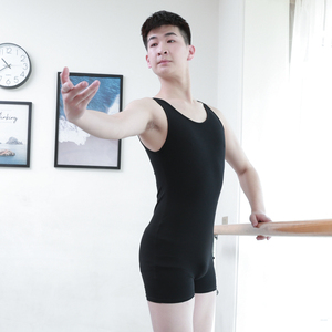 体操服男 舞蹈形a体服男士男生舞蹈服男孩芭蕾舞练功服 连体服男