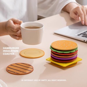 汉堡包杯垫套装咖啡杯隔热垫餐桌防烫耐高温菜盘垫创意分层设计
