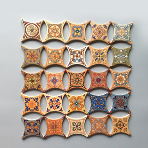 73仿古砖角花500圆角砖花片600复古瓷砖花花美式欧式小花砖