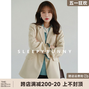 瞌睡兔镇店款！9W+复古廓形西装外套女2024年春秋休闲小个子西服