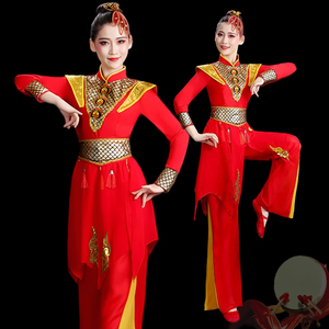 打鼓服演出服女喜庆中国风秧歌腰鼓新款威风锣鼓舞蹈龙鼓打鼓服装