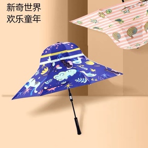 创意帽子伞！可爱甜美女生黑胶长柄手动晴雨两用防风成人学生雨伞