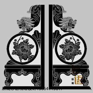 狮子下山线雕图抱鼓寸鼓线条图墓碑边鼓plt矢量文泰洗底精雕图