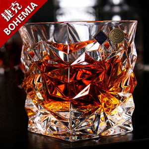 捷克进口BOHEMIA 水晶玻璃威士忌烈酒杯洋酒杯果汁杯创意啤酒杯子