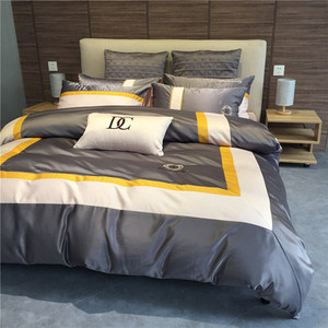 品牌家纺床单四件套全棉纯棉欧式床上用品简约被套六件套1.8m床笠