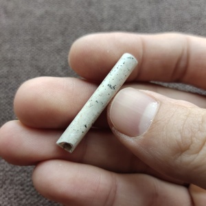 高古玉古董古玩高古玉鸡骨白玉管夏家店文化鸡骨白玉管配饰