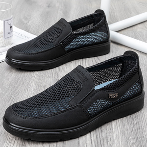 夏季网眼男鞋老北京布鞋透气中老年爸爸鞋男士网面鞋子软底男网鞋