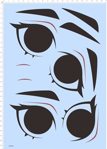 81452整版胶无比例角色cosp眼睛水贴纸模型娃娃手办公仔粘土人偶a