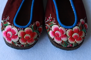 大理白族手工老绣鞋 绣花鞋 女士绣花鞋船鞋34码 23