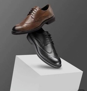 ecco爱步男士新款唯途3黑色英伦风布洛克商务正装皮鞋640524直邮