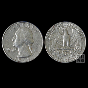 包邮 美国华盛顿老鹰25美分 24mm 美洲外国硬币钱币各国外币真币