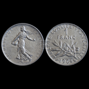 旧币 法国播种女神24mm欧洲1法郎外国硬币各国外币钱币纪念币真币