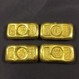 金锭福禄寿喜福字金条民国小黄鱼天津金太上上足赤金条大黄鱼92