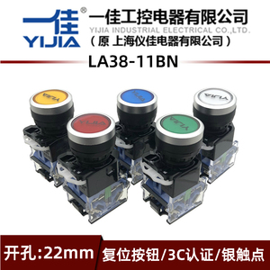 上海一佳仪佳按钮YJ139-LA38-11BN 点动自复位电源启动开关 22MM