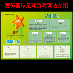 体育彩票体彩店用品竞彩篮球足球游戏玩法介绍简介投注指南表宣传