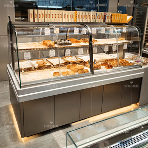 面包柜面包展示柜2024年新款不锈钢镀钛中岛柜边柜烘焙面包店柜台